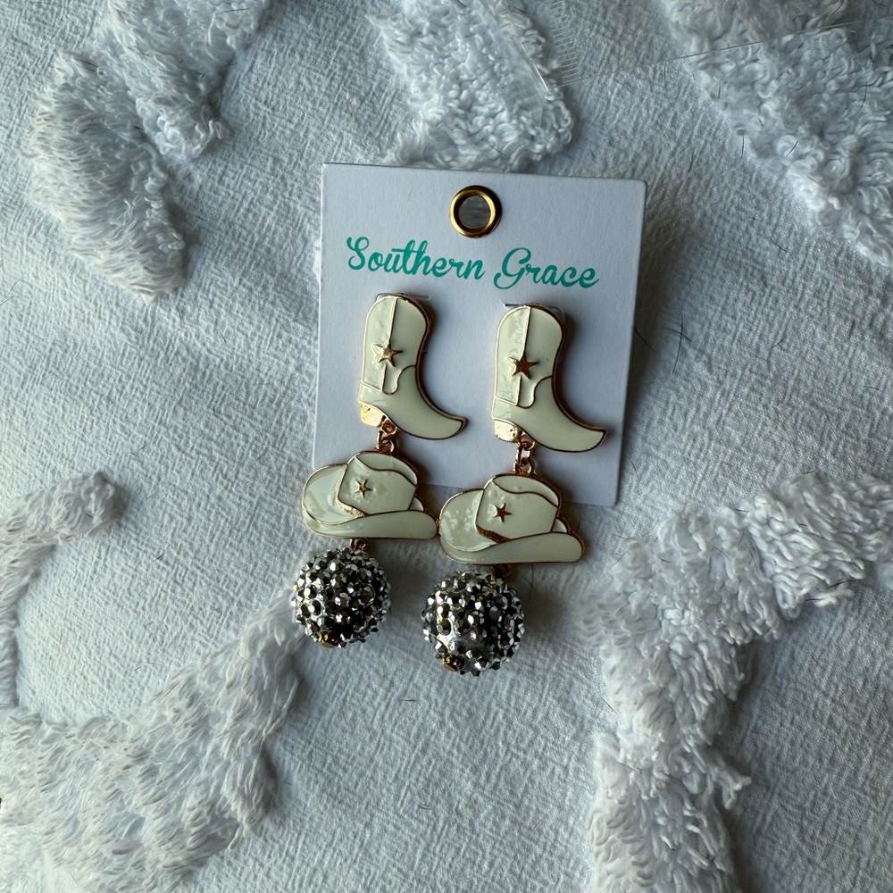 Southern Grace - Cowboy Boot & Hat Earrings